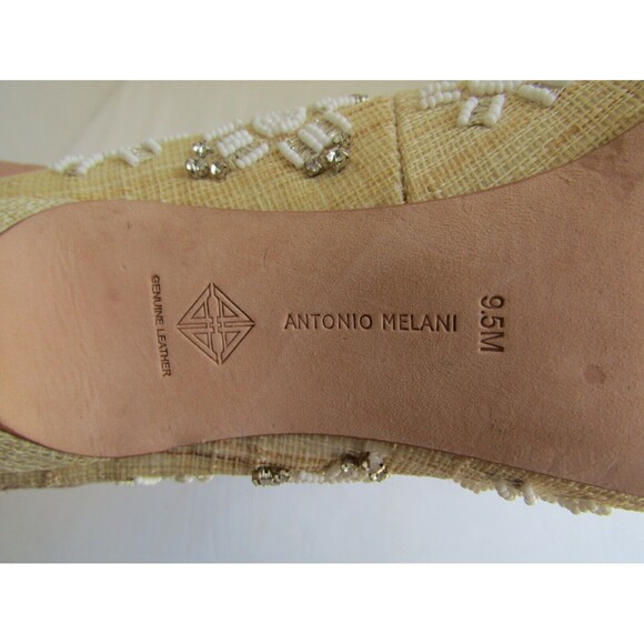 Antonio Melani Heels Beaded Rhinestones Tasseled Tan Shoes Womans Size 9.5 M - Picture 10 of 10